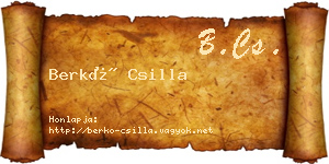 Berkó Csilla névjegykártya